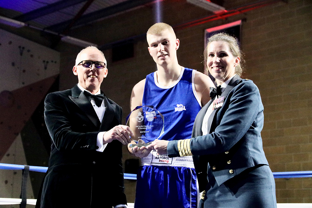 Best Boxer AS1 (T) Mason Slender 3(F) Sqn RAF Coningsby with Jeff Carter Project Director Volker Fitzpatrick & RAF Brize Norton Station Commanderr